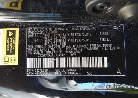 2015 Lexus Rx 350 from USA, damaged, VIN 2T2ZK1BA5FC184942